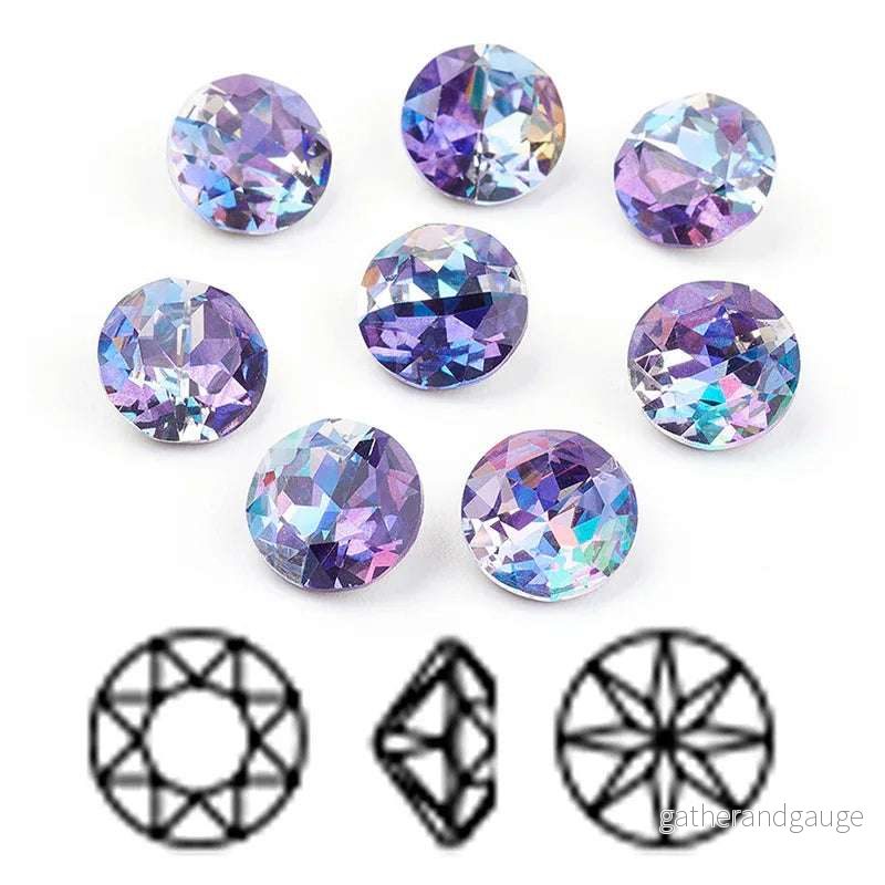 Kinesisk strass - Round stone two tone Tanzanite 10mm 1 styck - Bild 3