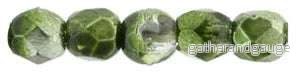 Tjeckiska Firepolish - Mirror Fern Green 2,5mm, 50-pack