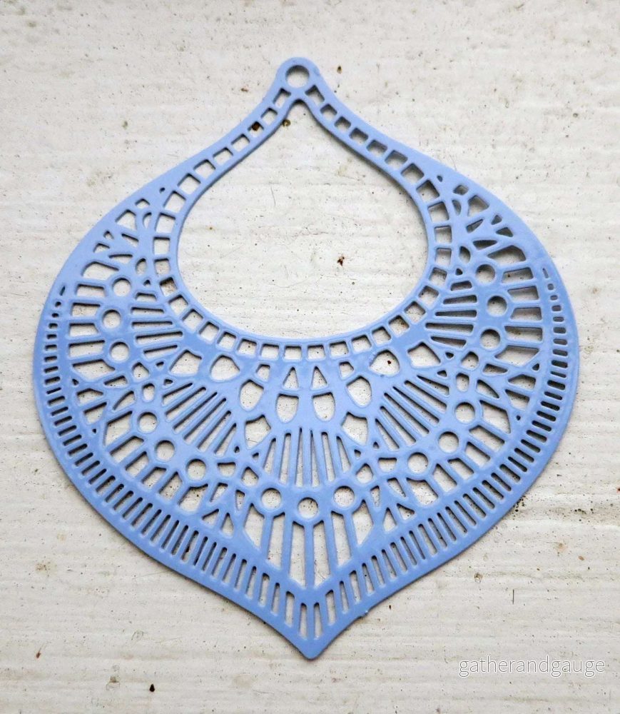 Berlock Ljusblå – Stor Rund Droppe 60x47mm 1 styck