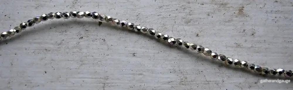 Tjeckiska Firepolish - Silver Plate AB 3 mm, 1 sträng - Bild 2