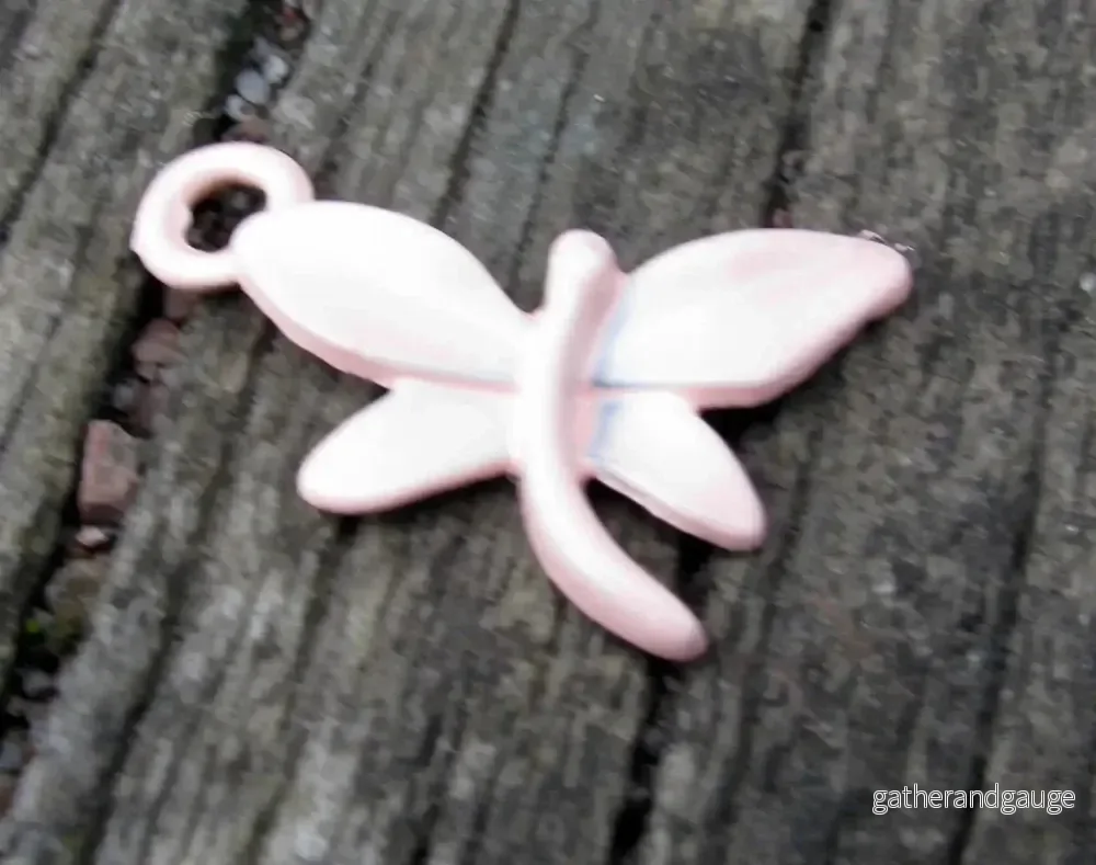 Berlock Rosa - Fjäril 21x12mm - Bild 2