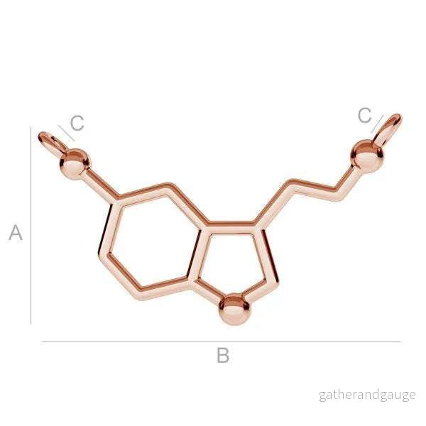Connector 925 Silver 18K Rose Gold plated – Serotonin 1 styck