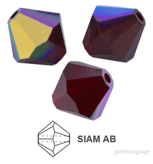 Tjeckiska MC Bicone - Siam AB 4 mm 30- pack