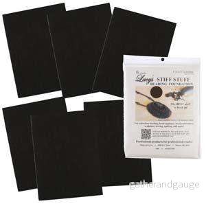 Bas för pärlbroderi – Lacy´s Stiff Stuff, liten, Svart (6 ark)