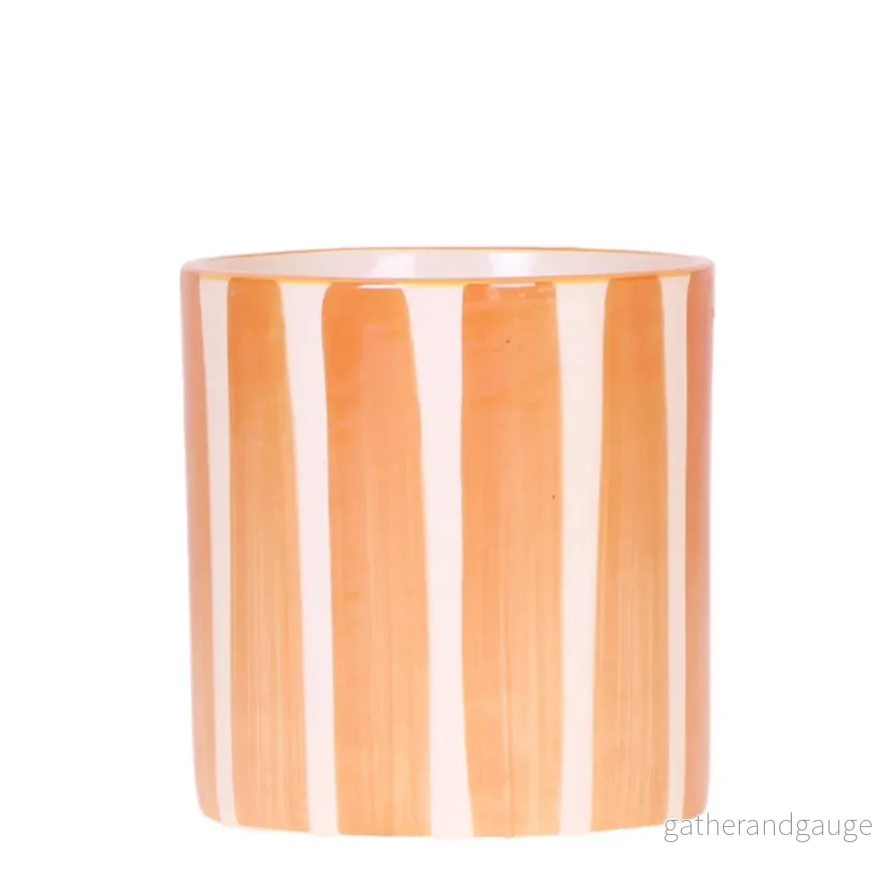Dekorativ orange randig kruka Dekorativ orange randig kruka