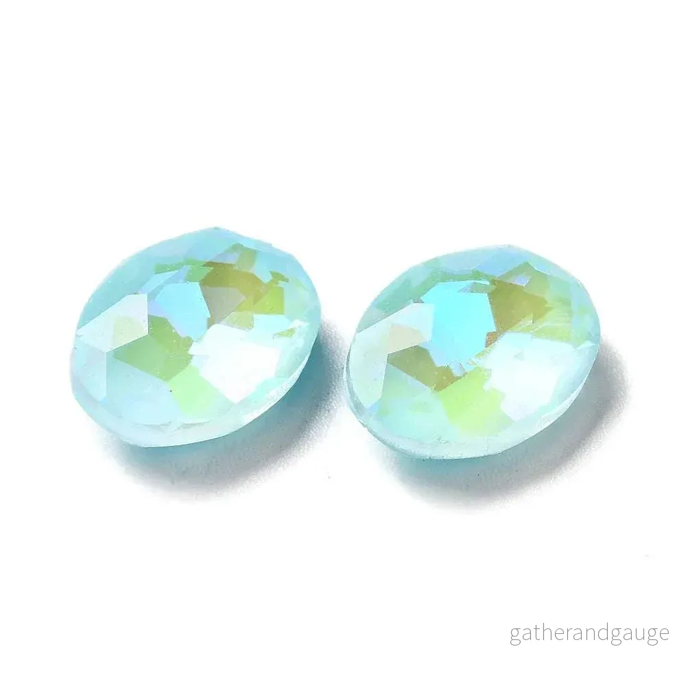 Kinesisk strass - Oval Aquamarine Shine 14x10mm 1 styck - Bild 2