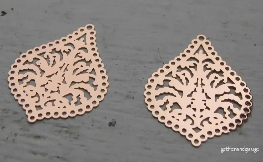 Berlock  Roséguldfärgad – Spetsig Droppe 25x21mm, 2-pack