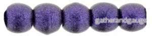 Tjeckiska Druk (Runda) - Metallic Suede Purple 2mm, 50-pack