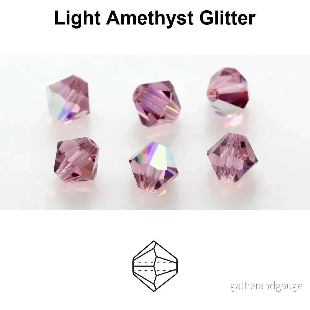 Tjeckiska MC Bicone – Light Amethyst Glitter 3 mm, 40- pack Tjeckiska MC Bicone – Light Amethyst Glitter 3 mm, 40- pack