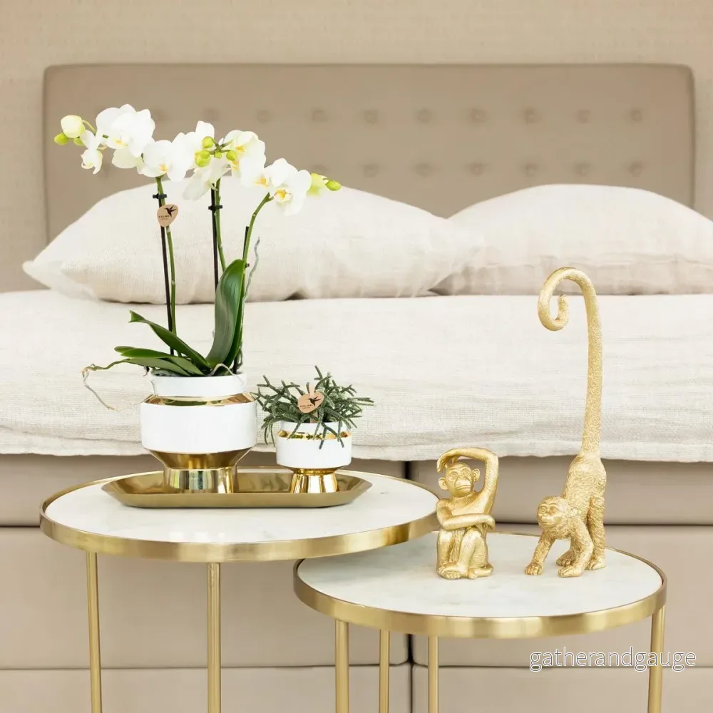 Guld sittande apa - dekorativ figur - Bild 3