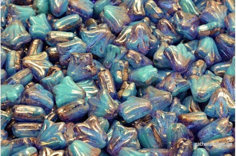Lily Flower Bead – Bluepurple Oil 9mm, 20-pack