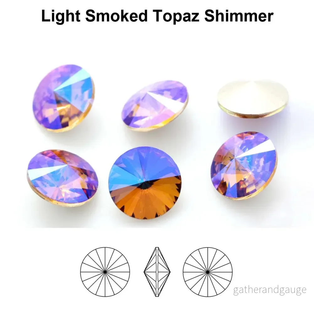 Aurea Crystals A1122 Rivoli – Light Smoked Topaz Shimmer 14mm 1 styck Aurea Crystals A1122 Rivoli – Light Smoked Topaz Shimmer 14mm 1 styck
