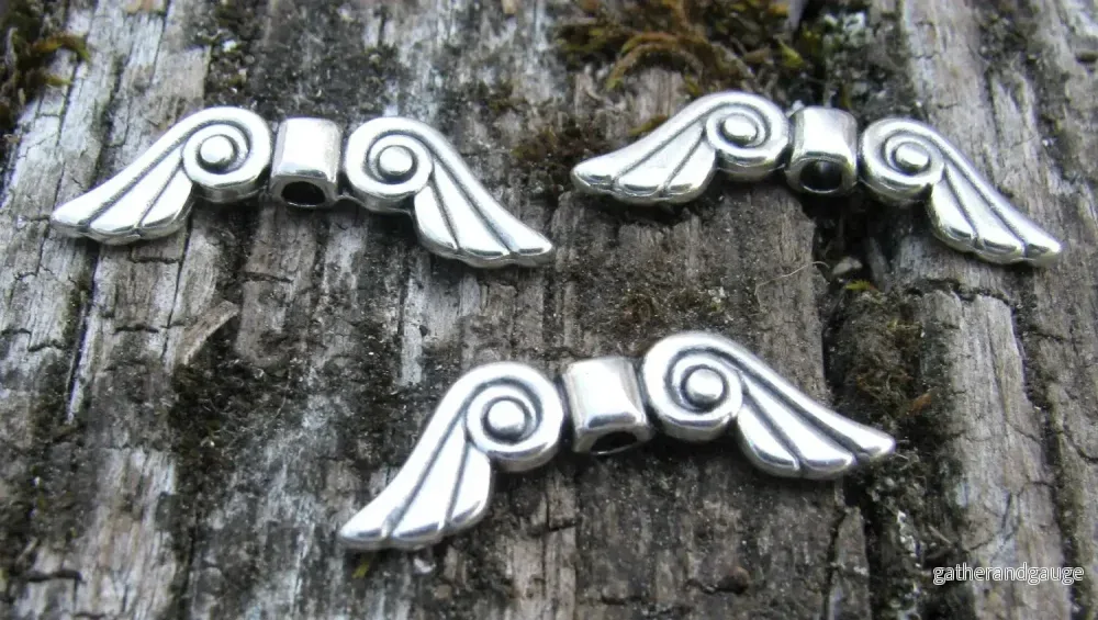 Änglavingar Silverfärgade - Swirl 29x9mm, 3-Pack - Bild 2