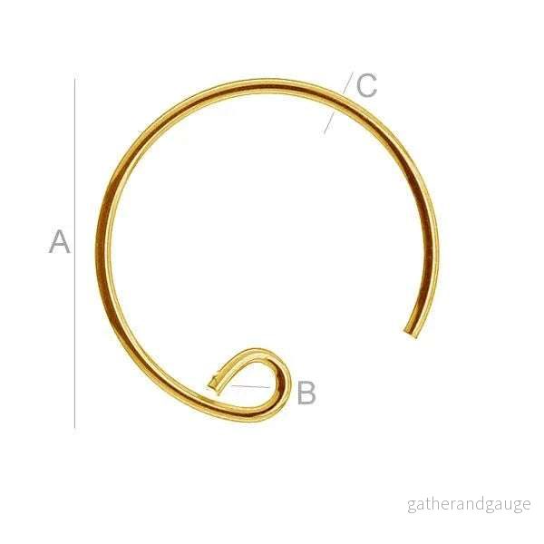 Örhängen i 925 Silver med 24K Gold – 16mm, 2st Örhängen i 925 Silver med 24K Gold – 16mm, 2st