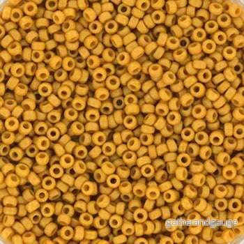 Miyuki Seed Beads - Opaque Glazed Frosted Citron 15/0, 10 gram