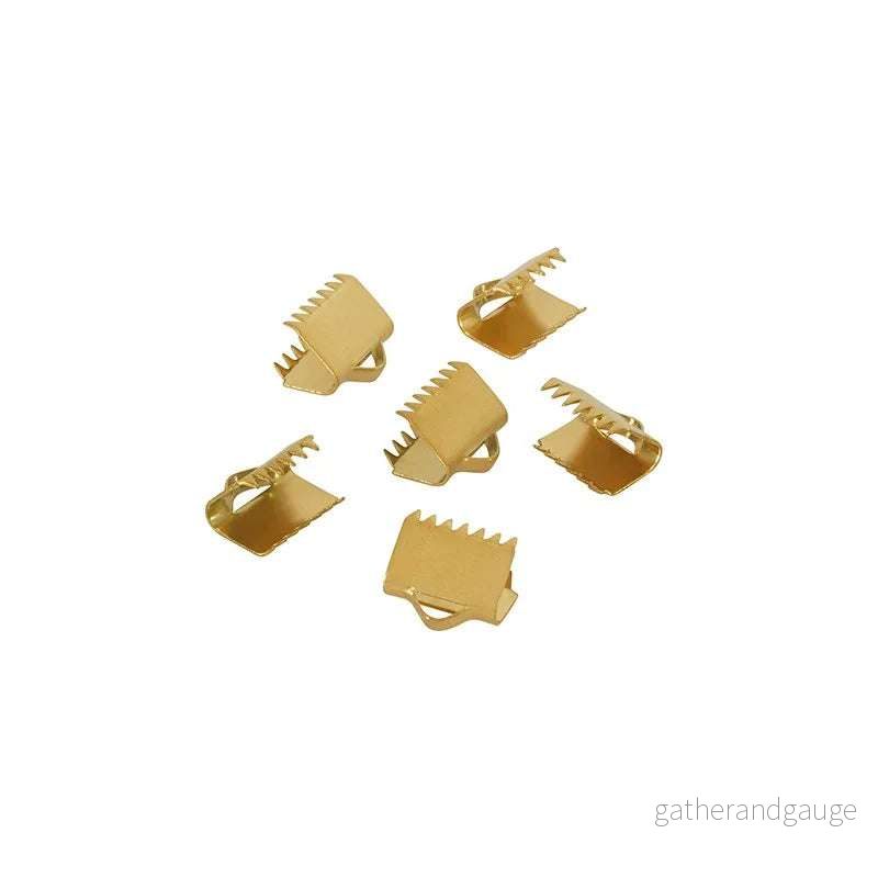 Ändfäste platta band rostfritt stål – Guldfärgad Bredare modell, 10mm, 4-pack