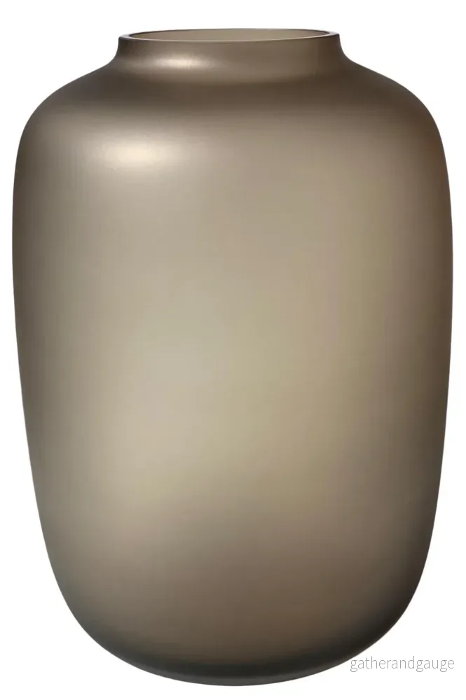 Taupe glasvas - h35cm, Ø25cm