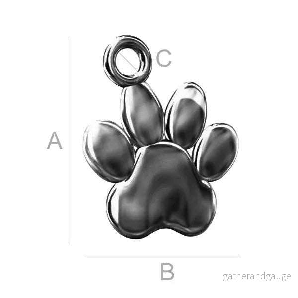 Berlock 925 Silver Svart Rhodium – Hundtass 1 styck