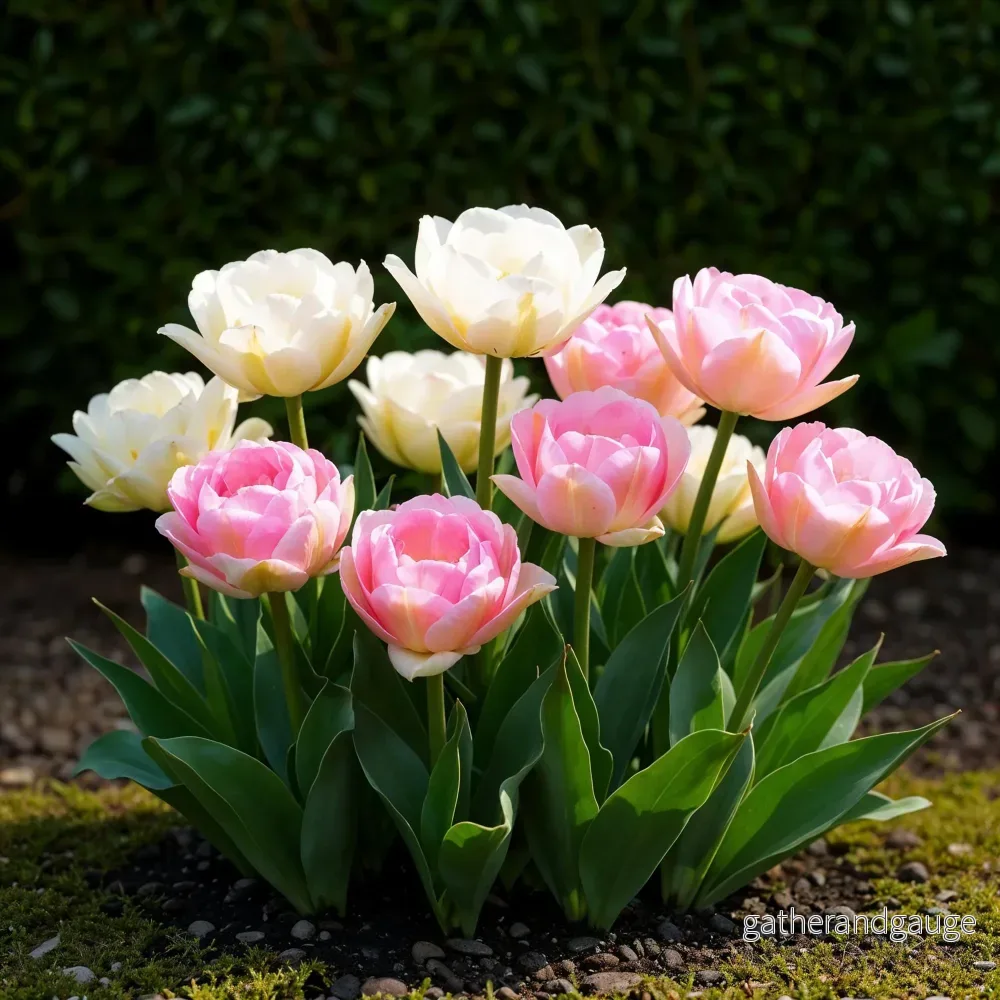 Green boutiQ - Bloembollen - Tulp Double Sensation - Kleur Wit i Roze - 12 stuks - Bolmaat 11/12 - XXL Pack - Bild 2