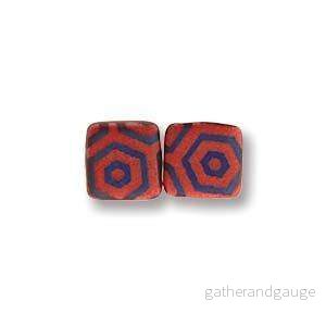 CzechMates Tile Beads - Red Laser Azuro Web Matte, 1 sträng - Bild 3