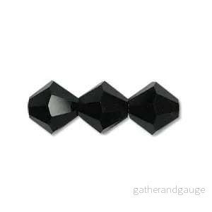 Tjeckiska MC Bicone - Jet, 4 mm (144 stycken)