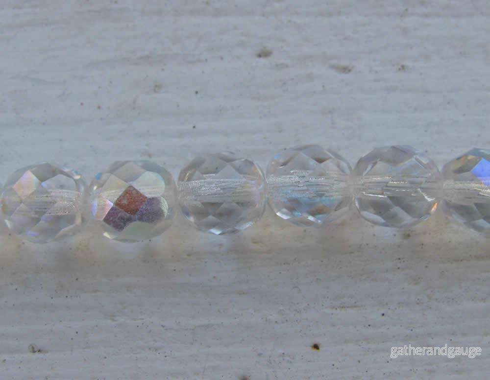 Tjeckiska Firepolish - Crystal AB 8mm, 25-pack
