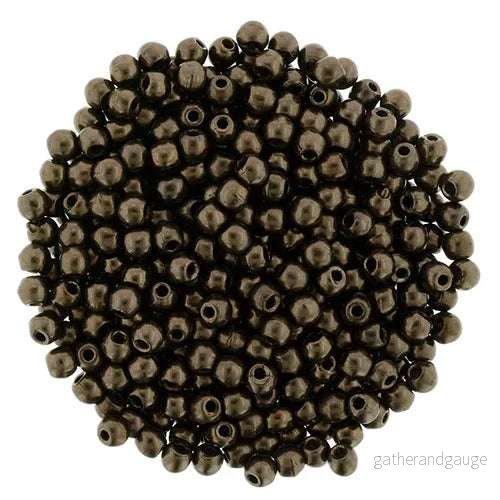 Tjeckiska Druk (Runda) – Matte Dark Bronze 2mm, 50-pack