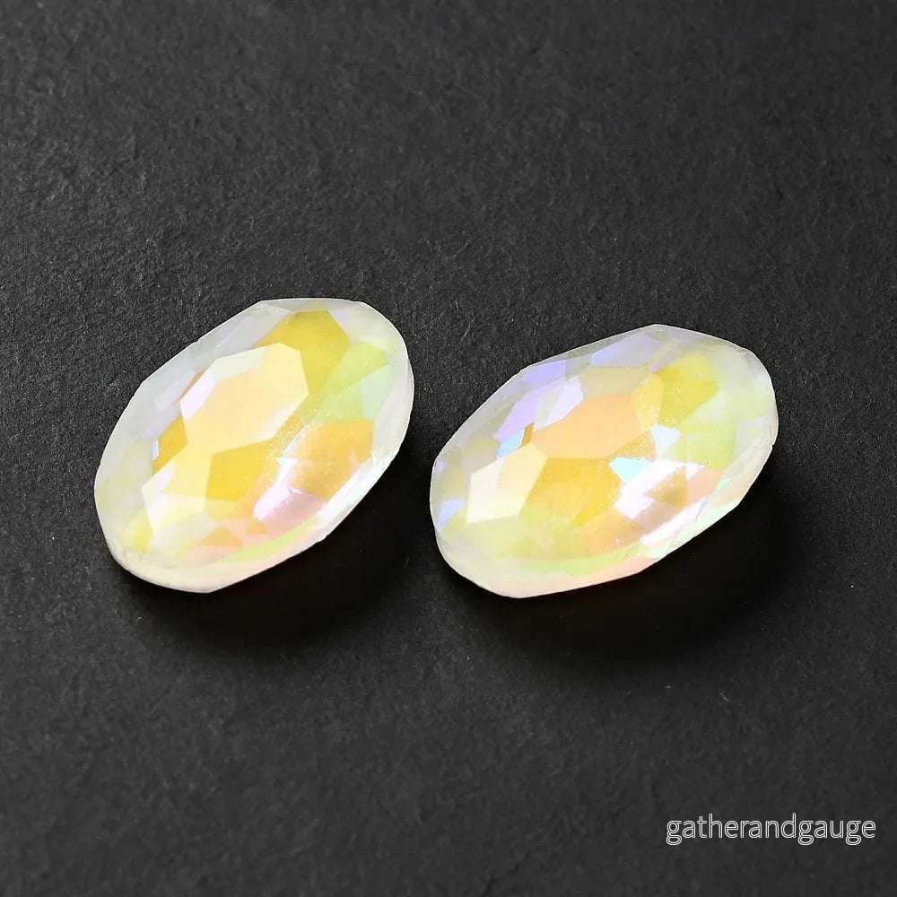 Kinesisk strass - Oval Crystal AB Shine 14x10mm 1 styck - Bild 3