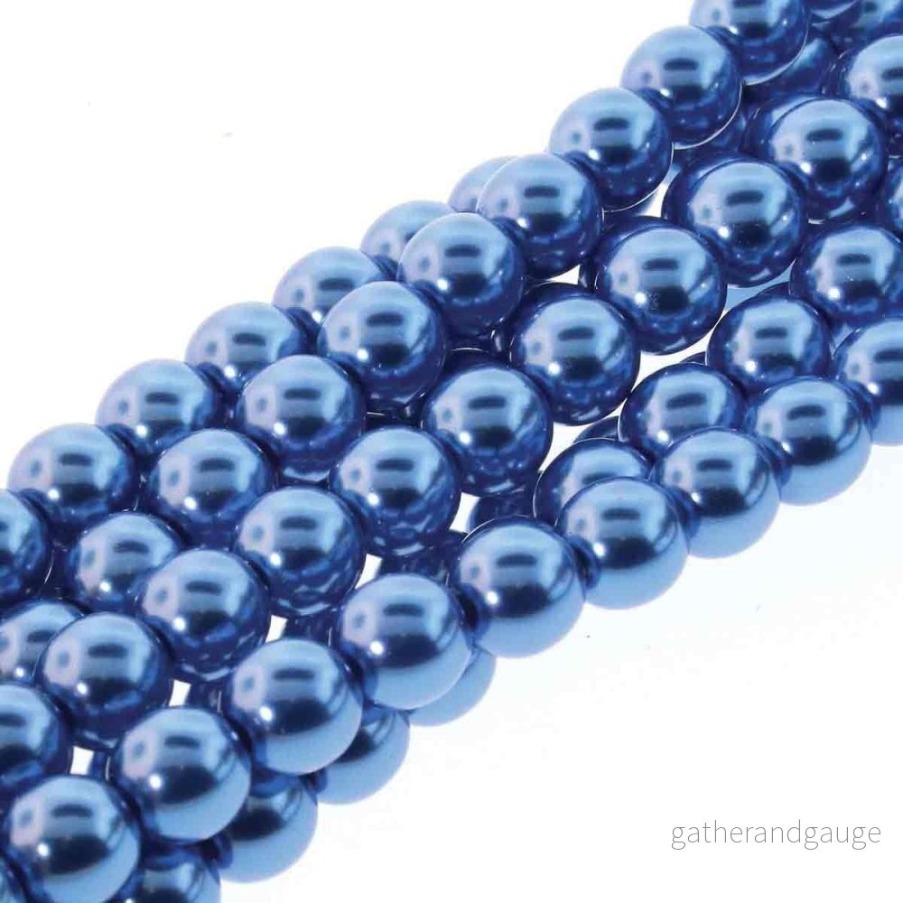 Tjeckiska vaxade glaspärlor - Persian Blue 3mm, 1 sträng