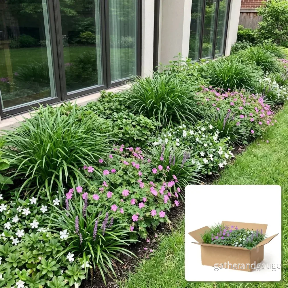 Pack Massif Soleil & Mi-Ombre Rose & Blanc (Laîche Du Japon & Géranium Vivace) - 30 plantes - Bild 2
