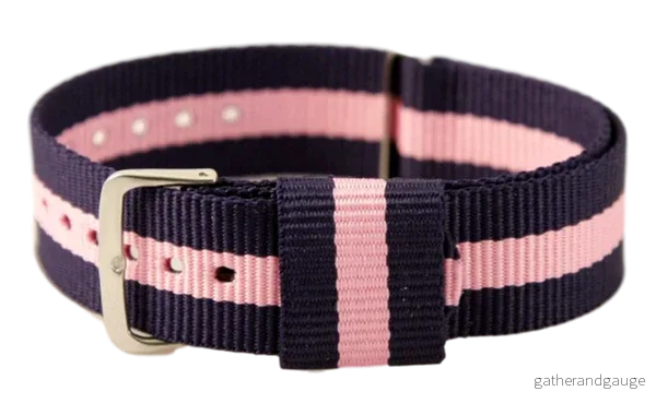 NATO-armband 20 mm – blå/rosa - Bild 2