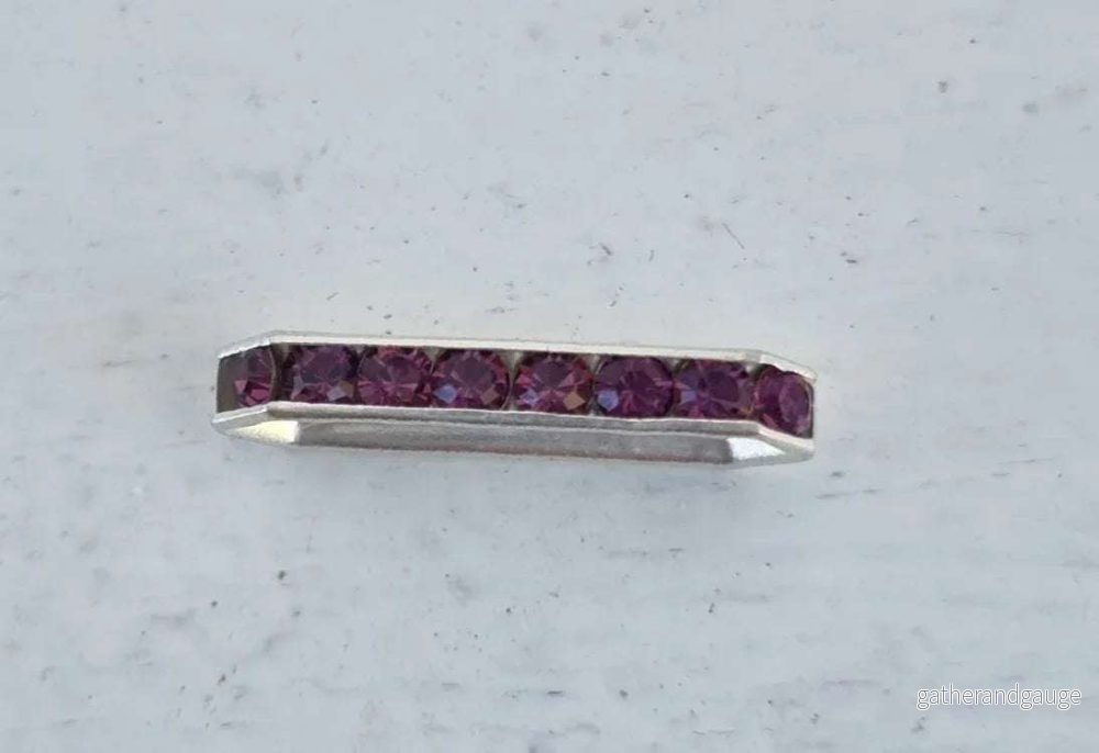Swarovski Strass-Slider - Amethyst / Silver 17x4mm, 1 styck