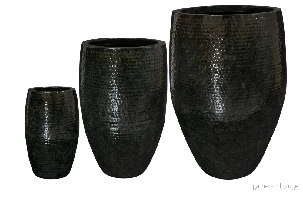 Set med 3 krukor - Thom Black metall - Stora Thom Black Pots - Bild 2