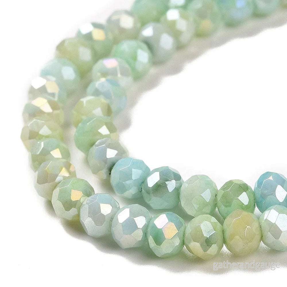 Facetterade glaspärlor - Sommarmix Grön 4x3mm 1 sträng - Bild 2