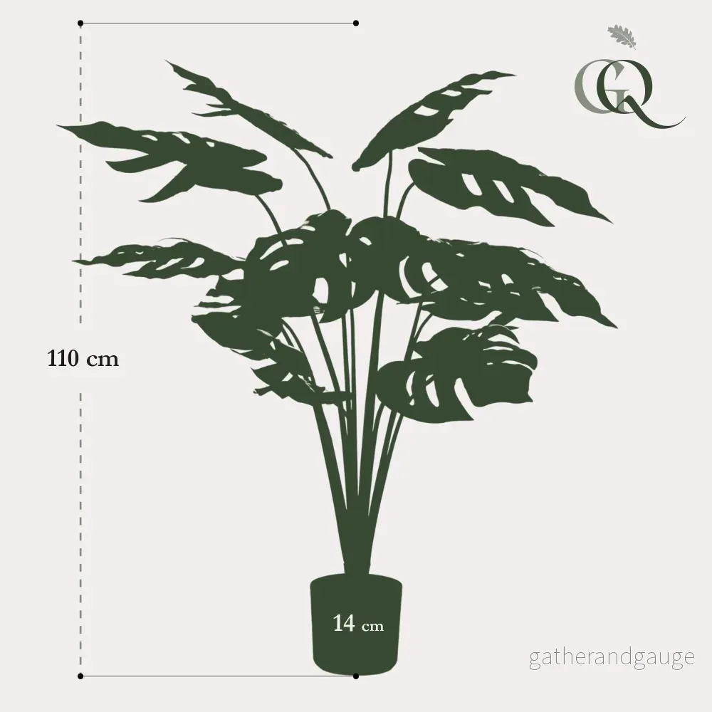 Monstera Deliciosa konstgjord växt - h110cm, Ø13cm - Bild 3