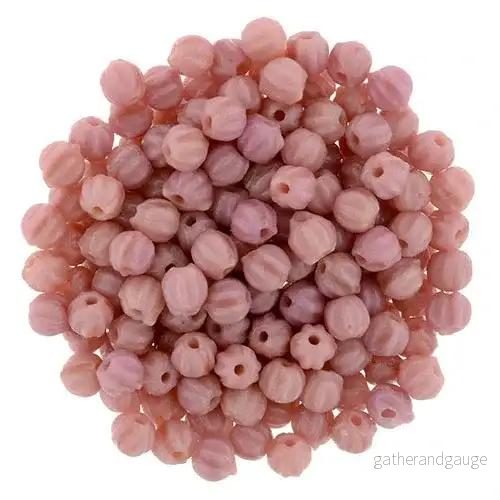 Tjeckiska Melon Round - Coral Pink 3mm 50-pack