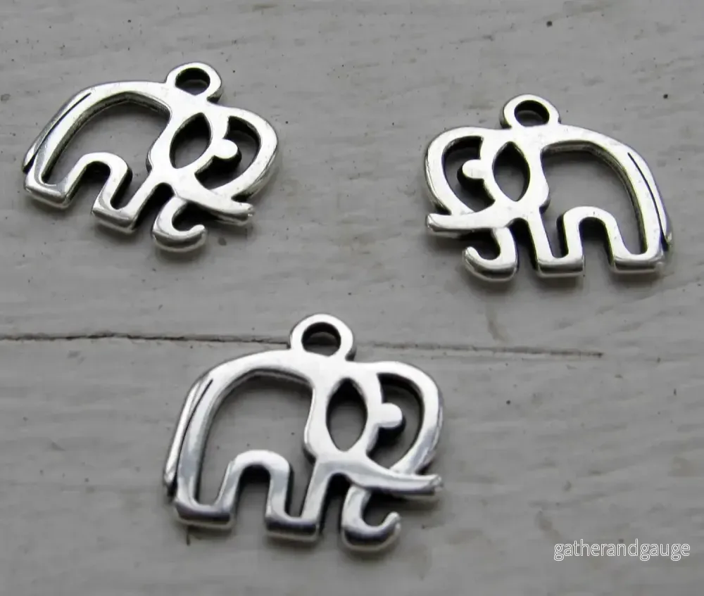Berlock Silverfärgad - Elefant 3-Pack - Bild 2