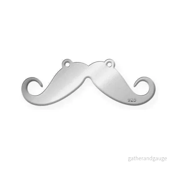 Connector 925 Silver 24K Gold – Mustasch, 30mm 1 styck Connector 925 Silver 24K Gold – Mustasch, 30mm 1 styck