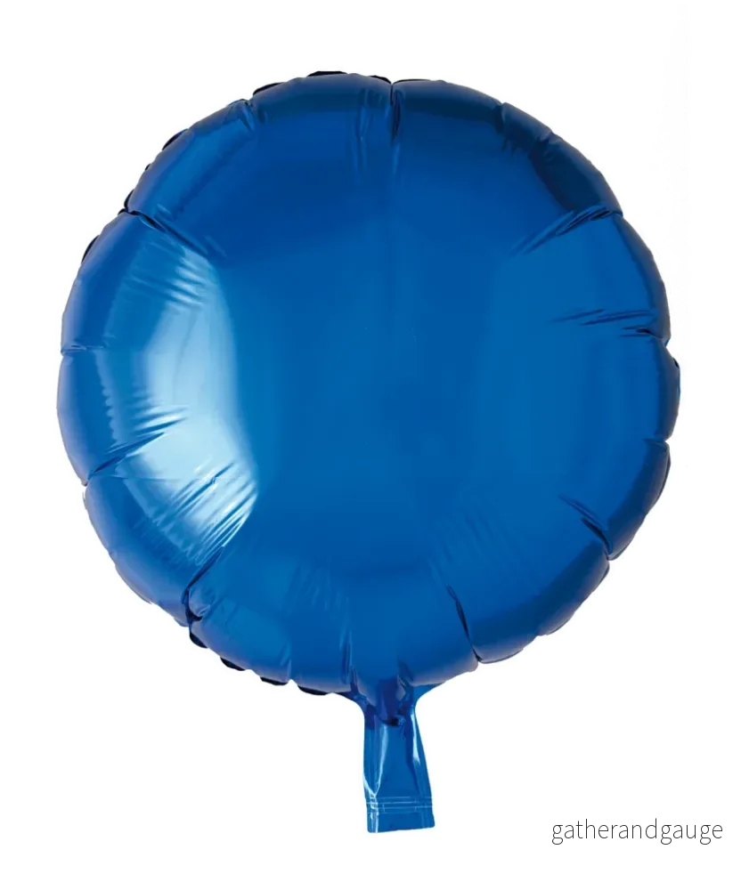Folieballong, rund, blå, 46 cm