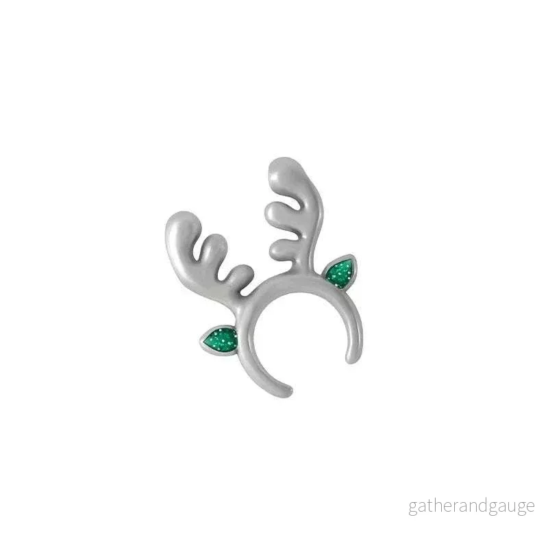 Berlock silverpläterad - Diadem med renhorn och gröna öron 1 styck