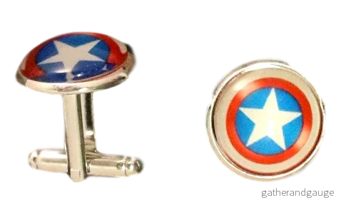 Manschettknappar med Captain America-motiv
