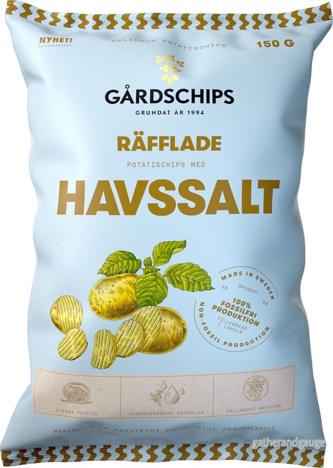 Räfflade Chips Med Havssalt 150g Gårdschips Räfflade Chips Med Havssalt 150g Gårdschips