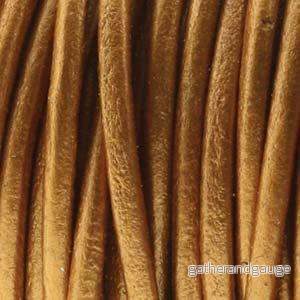 Läderband 1,5 mm - Metallic Indian Sun, 1 m