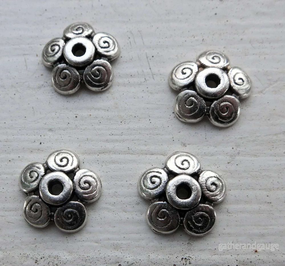 Pärlhattar Silverfärgade - Rundlar 11mm, 4-pack