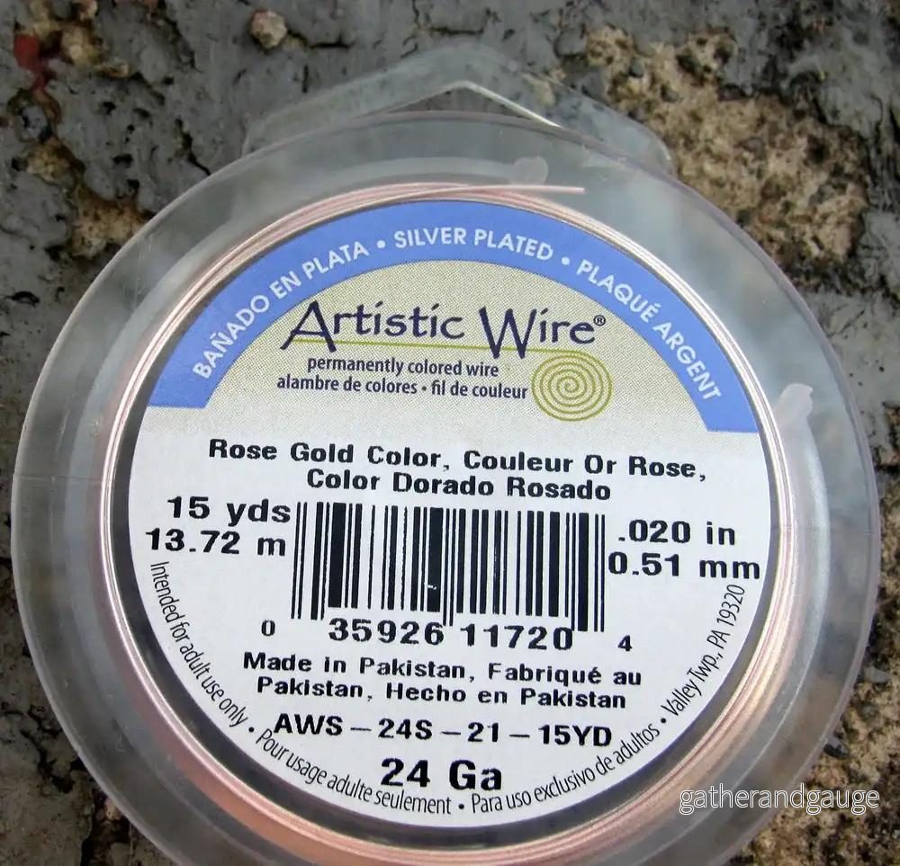Artistic Wire 24 Ga - Silverpläterad Roséguldfärgad 1 Rulle