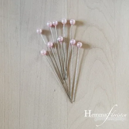 Nål m. pärla 6mm – Ljusrosa 10 pack