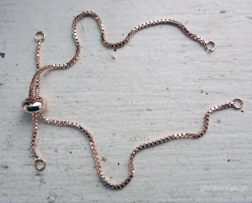 Armbandsstomme Roséguldfärgad - Kedja fyrkantig 1 styck