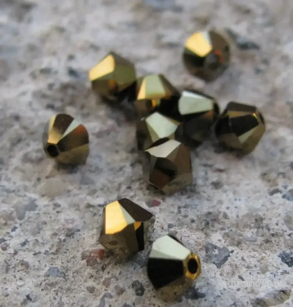 Swarovski Crystals Bicone (5328) - Crystal Dorado 2X 4mm, 10-pack - Bild 2