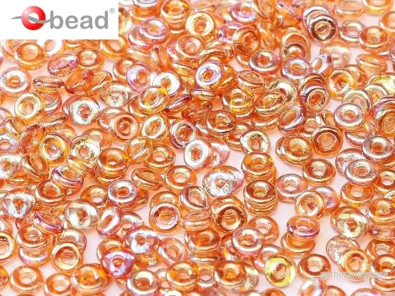 O Bead - Crystal Orange Rainbow, 5 gram