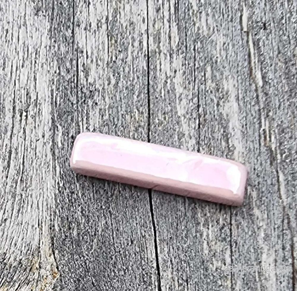 Porslinspärla – Rektangel Rosa 1 styck